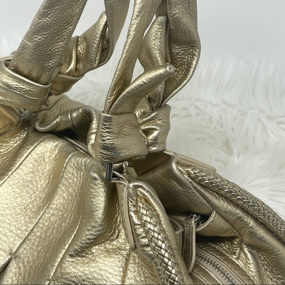 Cole Haan Metallic Gold Soft Leather Bucket Bag - Picture 4 of 15